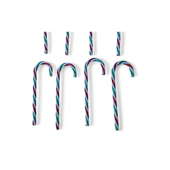 Red White & Green Plastic Candy Cane Christmas Ornaments Lot Of 28 - Picture 3 of 4